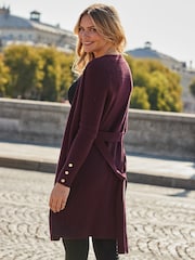 Sosandar Red Longline Belted Cardigan - Image 5 of 5