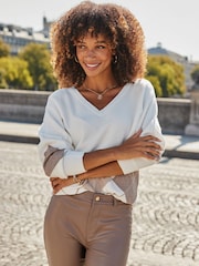Sosandar Brown Argyle Jumper - Image 5 of 5