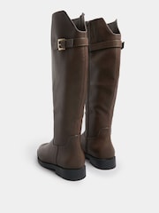 Yours Curve Brown Extra-Wide Fit Metal Buckle Rider Boots - Image 4 of 5