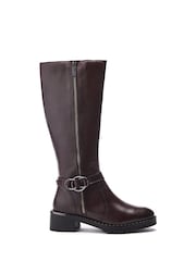 Moda in Pelle Sherie Long Boots With Snaffle Trim And Heel Clip - Image 1 of 4