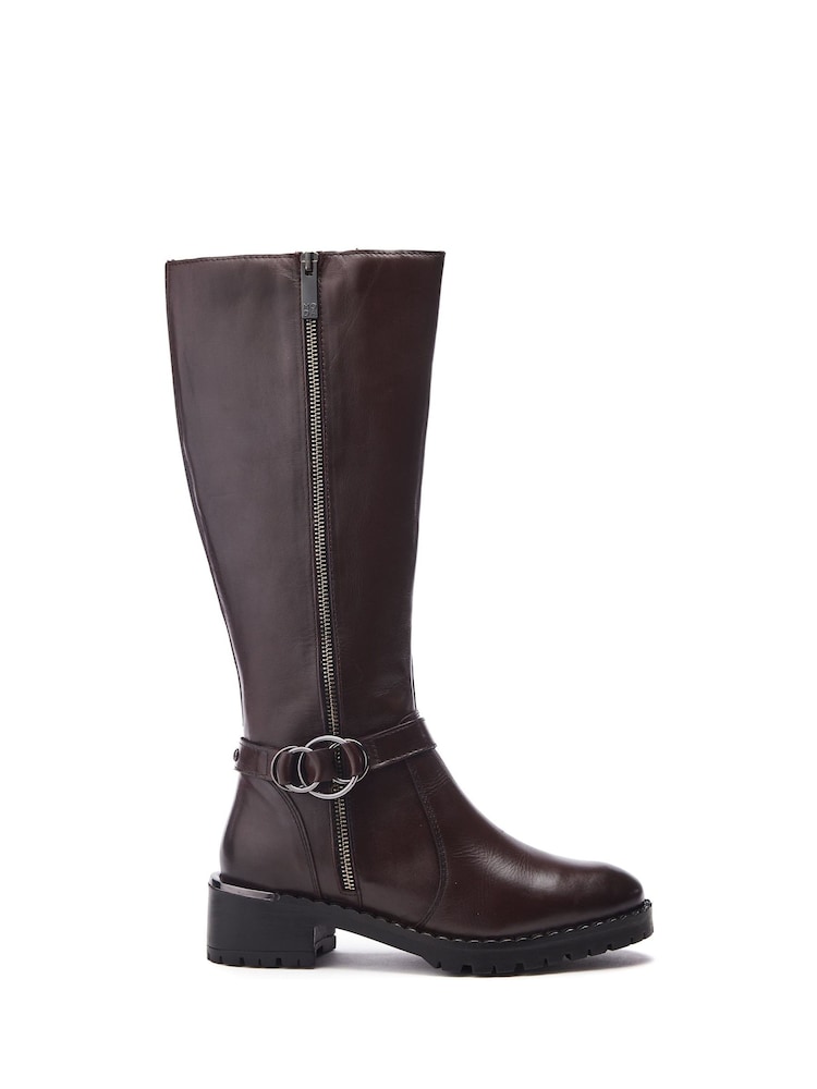 Moda in Pelle Sherie Long Boots With Snaffle Trim And Heel Clip - Image 1 of 4