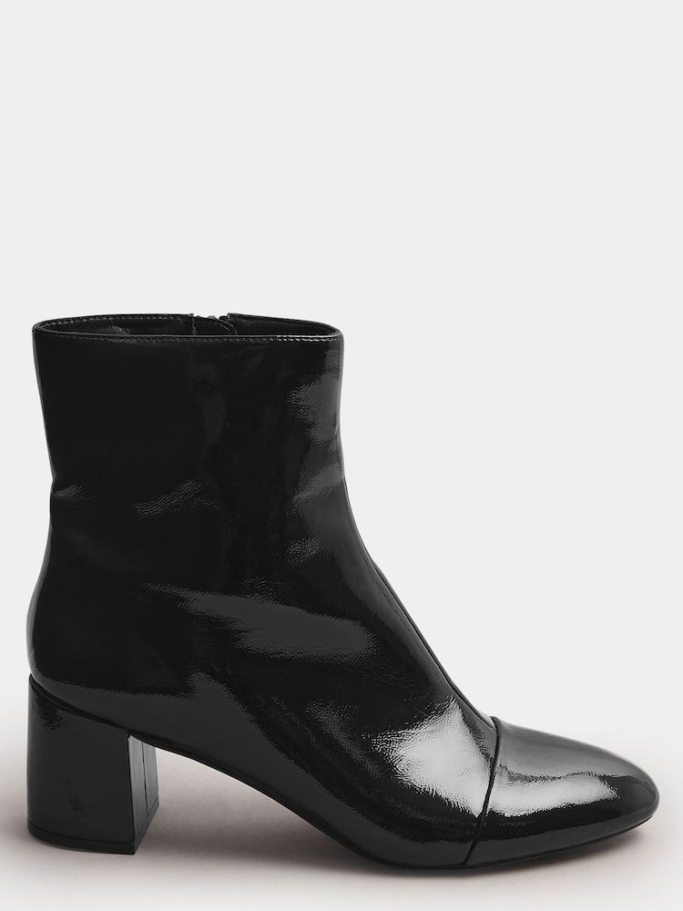 Long Tall Sally Black Block Boots Patent - Image 2 of 5