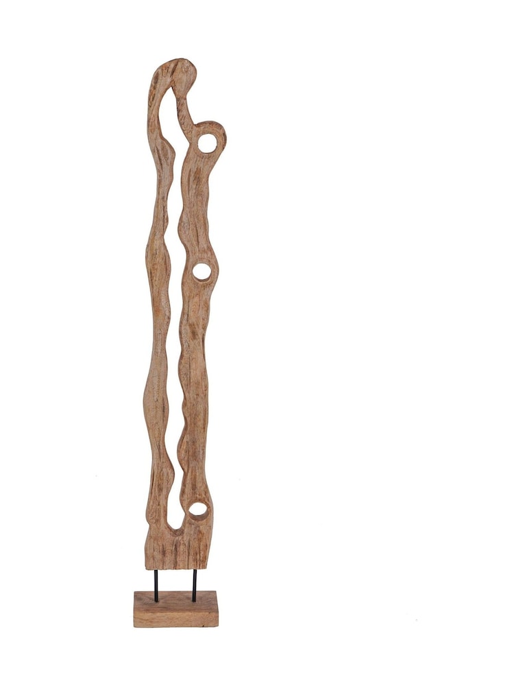 Libra Interiors Natural Large Carved Wood Textured Sculpture - Image 2 of 5 Libra Interiors Natural Large Carved Wood Textured Sculpture - Image 2 of 5