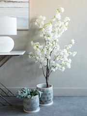 Libra Interiors White Faux Cherry Blossom Plant 4.6ft - Image 1 of 4