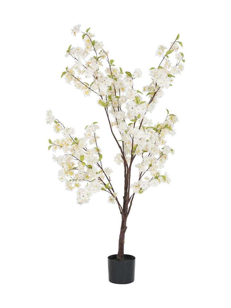 Libra Interiors White Faux Cherry Blossom Plant 4.6ft - Image 2 of 4