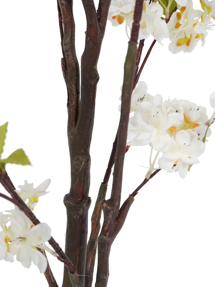 Libra Interiors White Faux Cherry Blossom Plant 4.6ft - Image 4 of 4