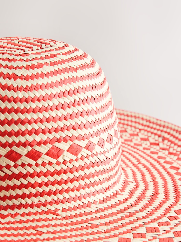 Pink Raffia Oversized Straw Hat - Image 5 of 5