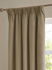 Furn Mocha The Ultimate Velvet 100% Blackout Pencil Pleat Curtains - Image 4 of 6