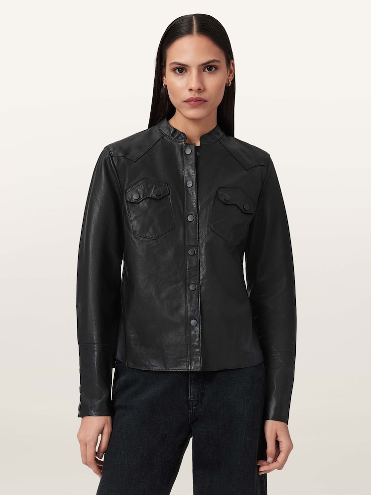 AllSaints Black Rock Shirt - Image 1 of 8