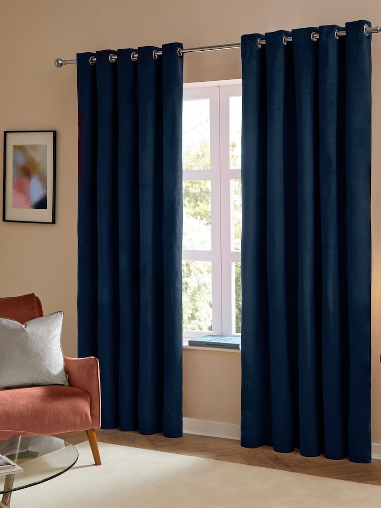 Furn Royal The Ultimate Velvet 100% Blackout Eyelet Curtains - Image 1 of 6