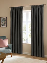 Furn The Ultimate Velvet 100% Blackout Pencil Pleat Curtains - صورة 1 من 6