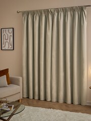 Furn Natural The Ultimate Velvet 100% Blackout Pencil Pleat Curtains - Image 2 of 6