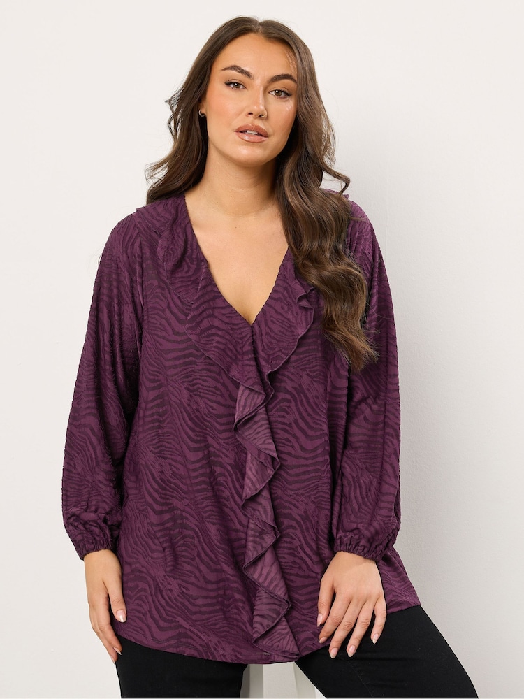 Evans Burnout Frill Black Top - Image 1 of 5