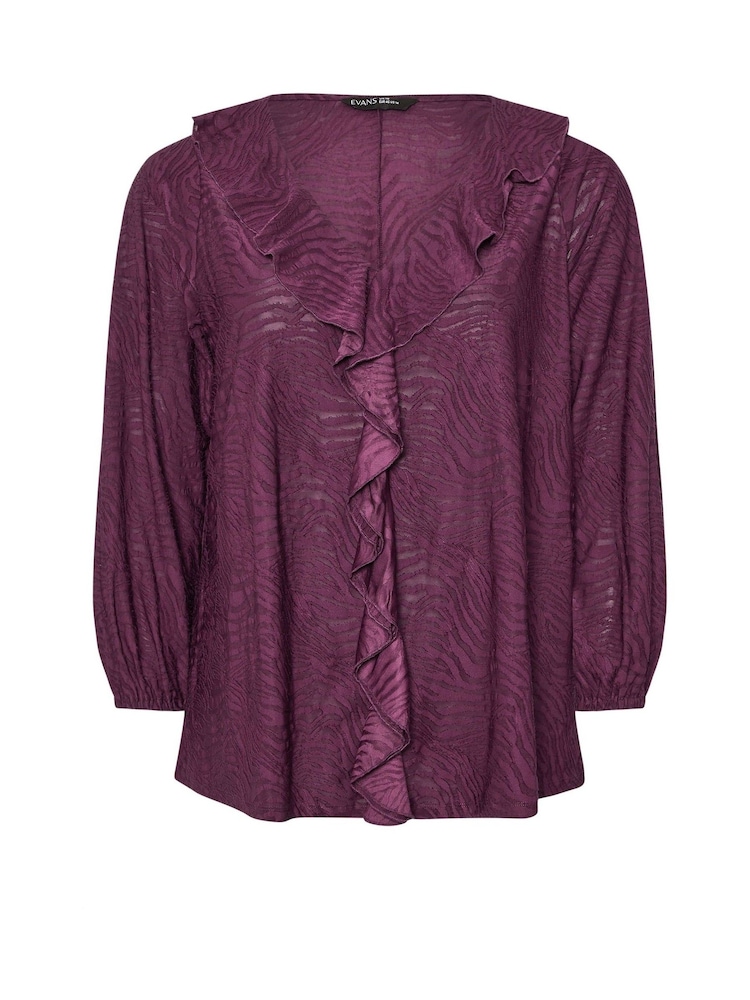 Evans Burnout Frill Black Top - Image 5 of 5
