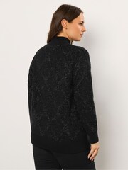 Evans Diamond Tinsel Black Jumper - Image 4 of 6