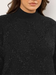 Evans Diamond Tinsel Black Jumper - Image 5 of 6