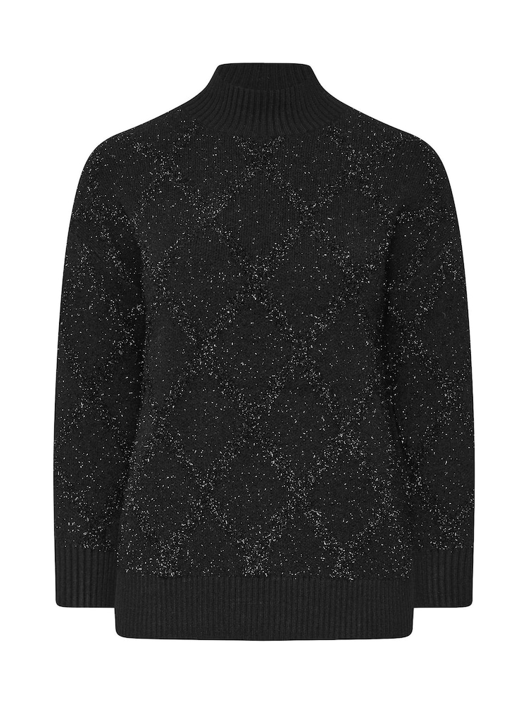 Evans Diamond Tinsel Black Jumper - Image 6 of 6