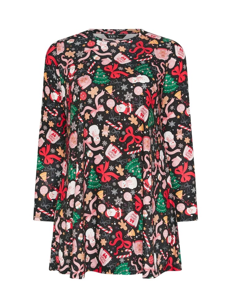 Yours Curve Black Novelty Swing Tunic - Image 5 of 5