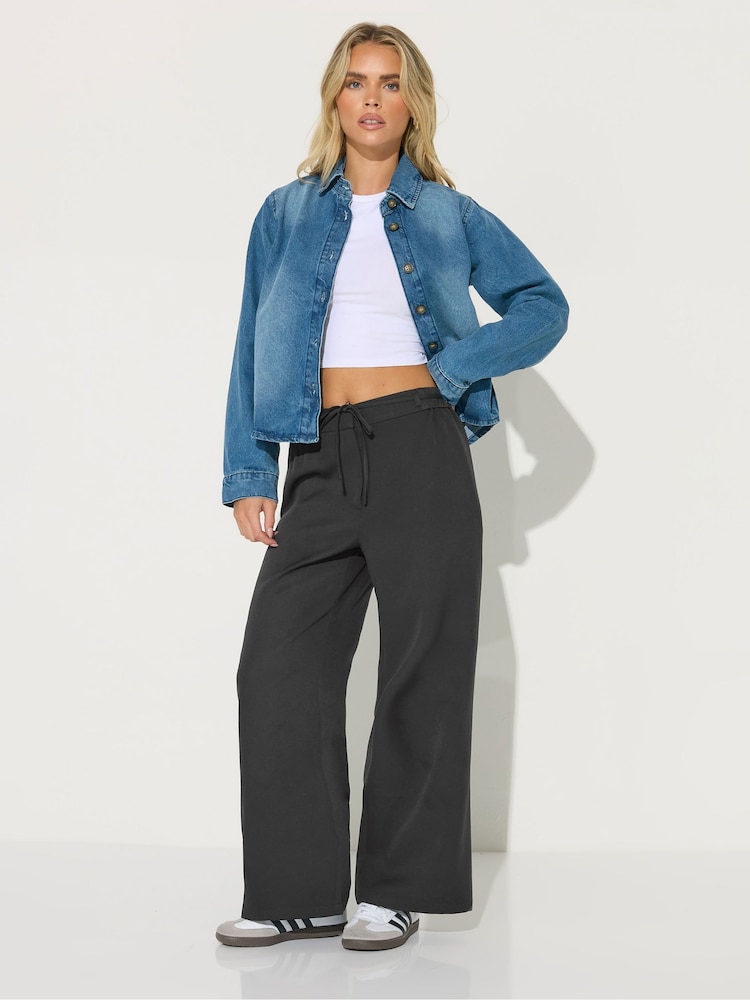 PixieGirl Petite Black Pintuck Slouch Trousers - Image 1 of 5 PixieGirl Petite Black Pintuck Slouch Trousers - Image 1 of 5