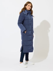 M&Co Blue Mid Length Padded Coat - Image 3 of 6