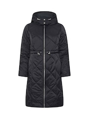 M&Co Black Petite Quilted Mid Length Coat - Image 5 of 5