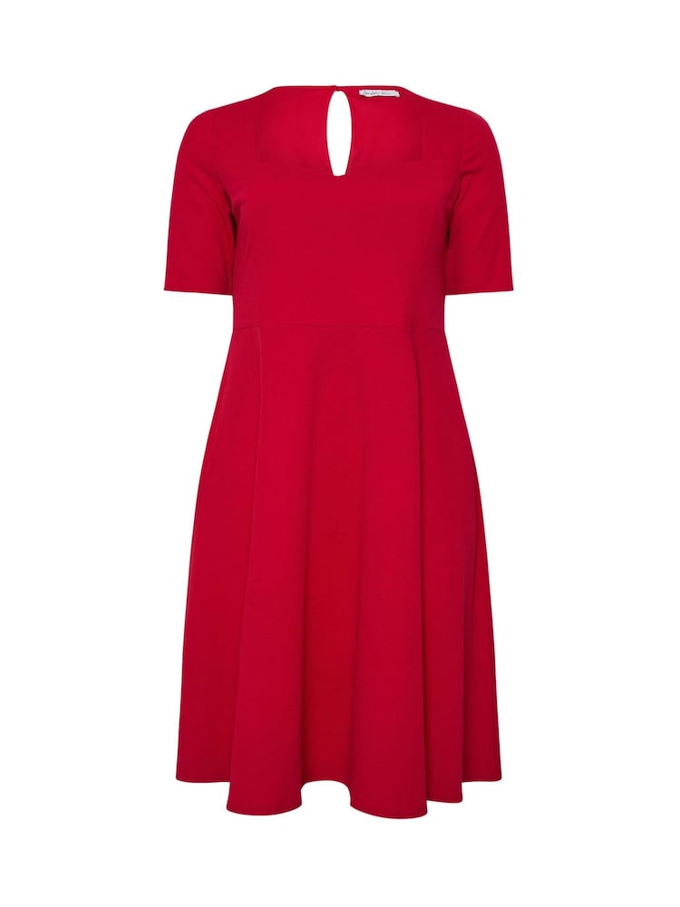 Yours Curve Red London Panelled Skater Dress - Image 5 of 5 Yours Curve Red London Panelled Skater Dress - Image 5 of 5