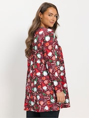 Yours Curve Red Novelty Swing Tunic - Image 3 of 5