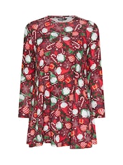 Yours Curve Red Novelty Swing Tunic - Image 5 of 5