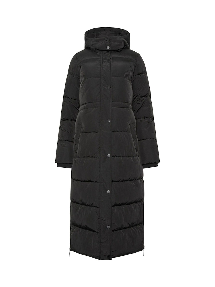M&Co Black Maxi Padded Coat - Image 1 of 1 M&Co Black Maxi Padded Coat - Image 1 of 1