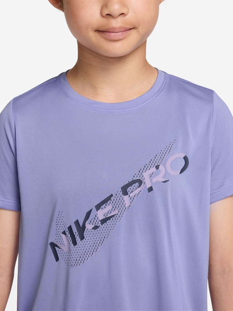 Nike Purple Pro Dri-FIT Short Sleeve T-Shirt - Image 3 of 3