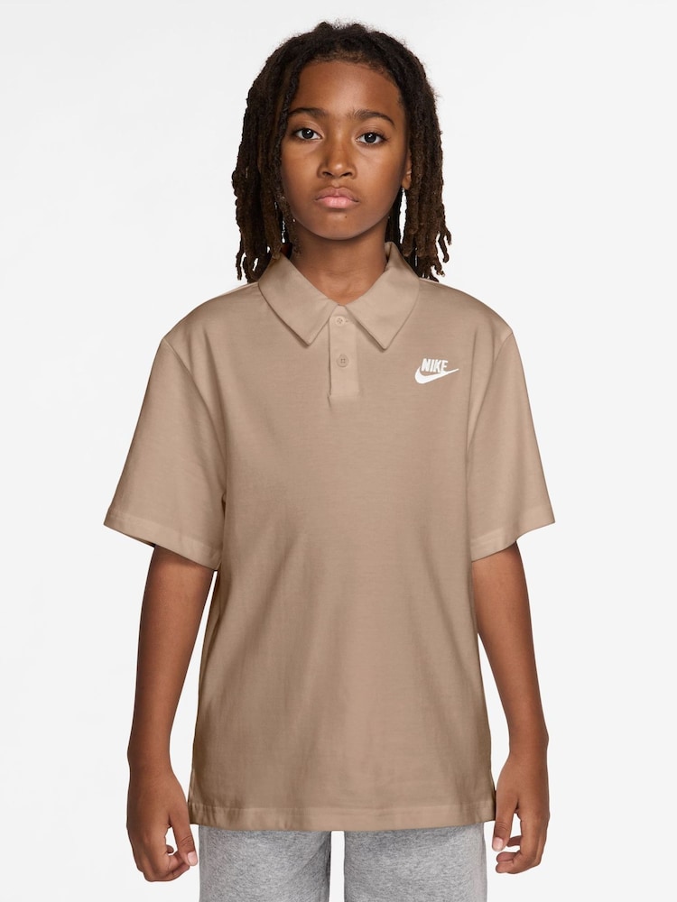 Nike Brown Club Short Sleeve Knit Polo Shirt - Image 1 of 3