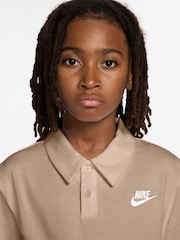 Nike Brown Club Short Sleeve Knit Polo Shirt - Image 3 of 3
