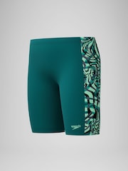 Speedo Green Boys Digital Panel Jammer Swimshort - Image 3 of 4