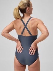 Speedo Grey Womens Shaping V-Neck Swimsuit - Image 2 of 6
