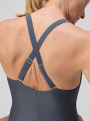 Speedo Grey Womens Shaping V-Neck Swimsuit - Image 5 of 6