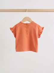 Rust Brown Short Sleeve Baby Top And Wide Leg 2 Piece Set (0mths-2yrs) - Image 4 of 13