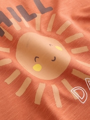 Rust Brown Short Sleeve Baby Top And Wide Leg 2 Piece Set (0mths-2yrs) - Image 8 of 13