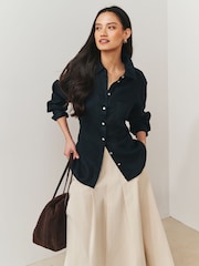 Nothing Ordinary Black Linen Shirt - Image 1 of 5