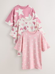 粉色 - Pink/Ecru Nighties 3 Pack (2-12yrs) - 圖片 1/7