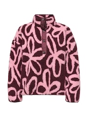 ONLY Pink Floral Teddy Fleece Jacket - Image 2 of 3
