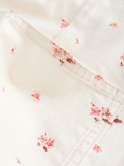 Ecru/Pink Floral Bermuda Cotton Chino Shorts - Image 7 of 8