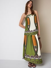 Ecru/Brown Print Satin Camisole - Image 1 of 7