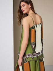 Ecru/Brown Print Satin Camisole - Image 3 of 7
