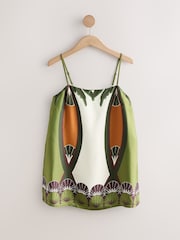 Ecru/Brown Print Satin Camisole - Image 5 of 7