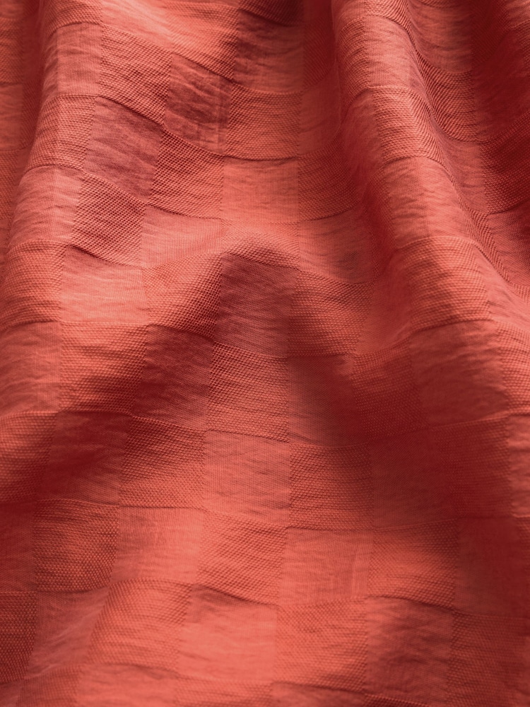 Rust Red Jacquard Checkerboard Wide Leg Trousers - Image 8 of 8