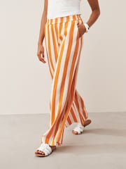 Orange Stripe Pull On Super Wide Leg Trousers - Image 3 of 8