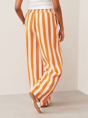 Orange Stripe Pull On Super Wide Leg Trousers - Image 4 of 8