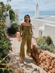 Green Broderie Square Wide Leg Trousers - Image 2 of 10