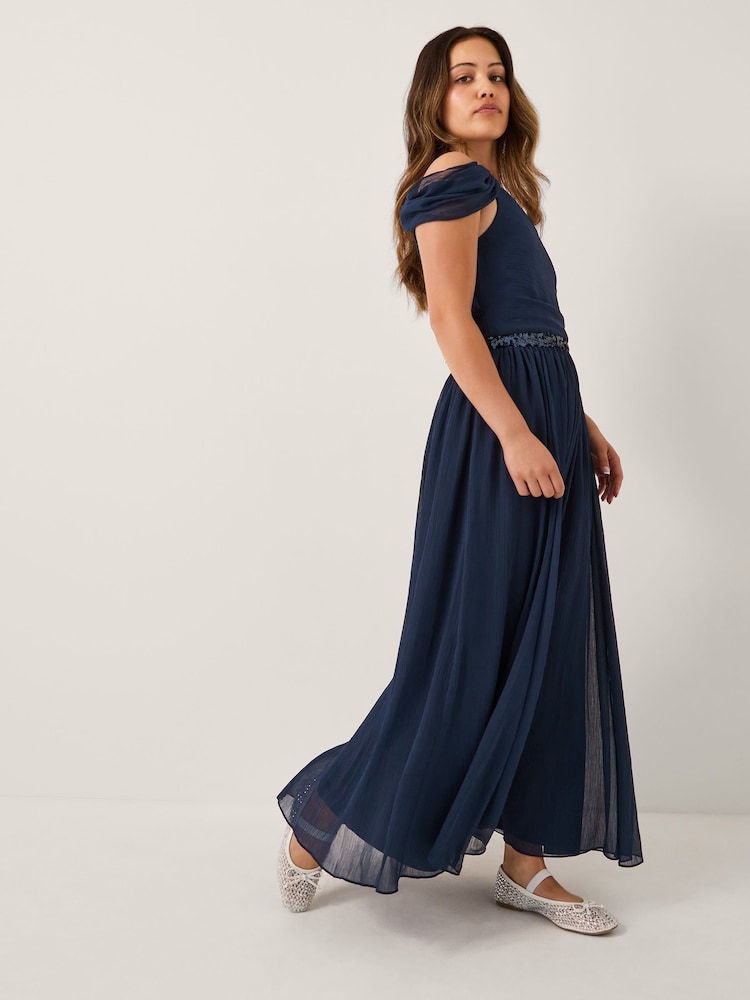 Monsoon Blue Sequin One Shoulder Prom Dress - Image 1 of 4 Monsoon Blue Sequin One Shoulder Prom Dress - Image 1 of 4