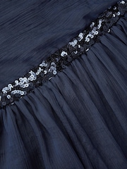 Monsoon Blue Sequin One Shoulder Prom Dress - Image 4 of 4